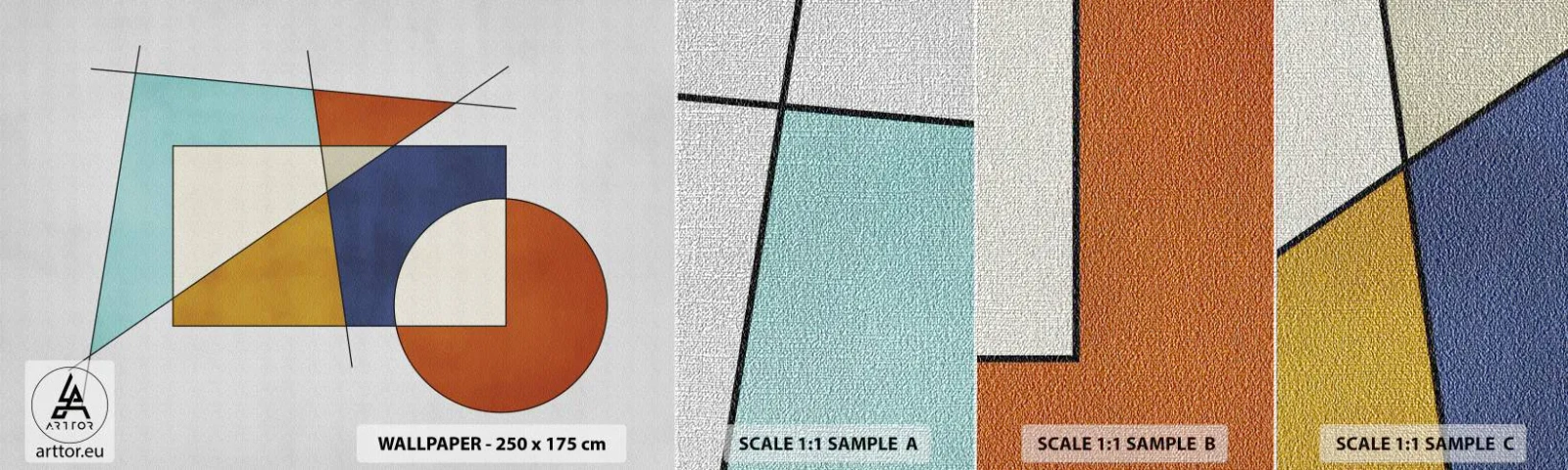 Photo Wallpaper Sample Premium Canvas - Abstract: Modernist Fun - Geometric, Modern, Minimalism - 100x30 cm