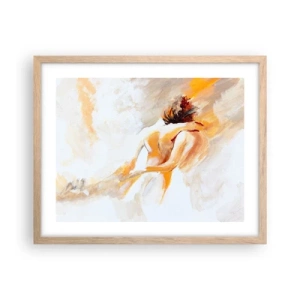 Poster in light oak frame - Heavenly Embrace - 50x40 cm