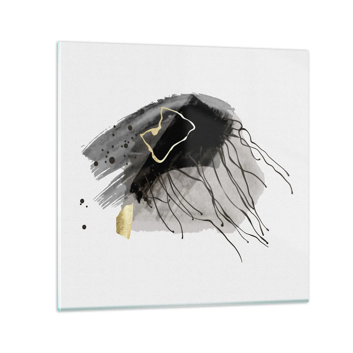 Glass picture - In Black and Gold - 30x30 cm