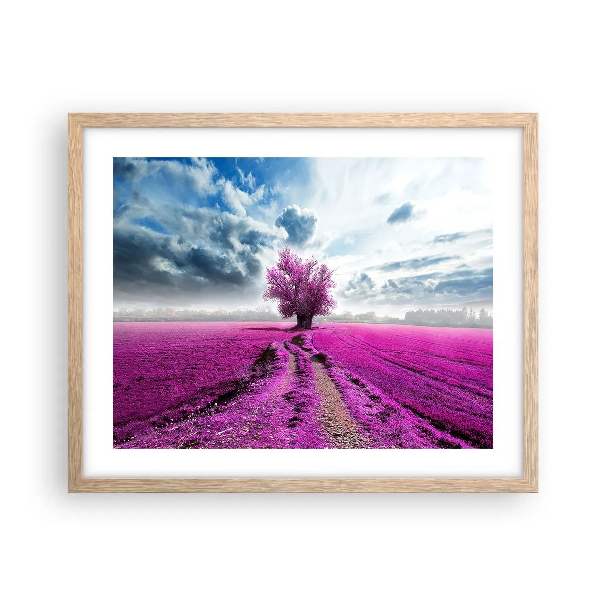 Poster in light oak frame - Heathland Charm - 50x40 cm