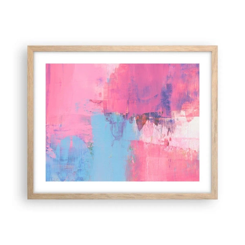 Poster in light oak frame - Pink, Blue and a Pinch of Light - 50x40 cm