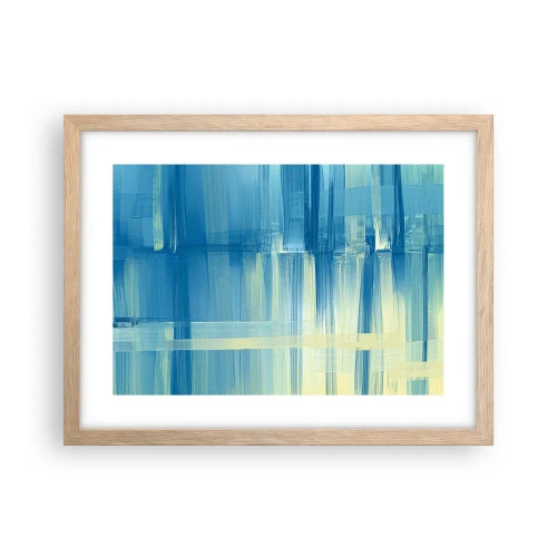 Poster in light oak frame - Composition In Turquoise - 40x30 cm