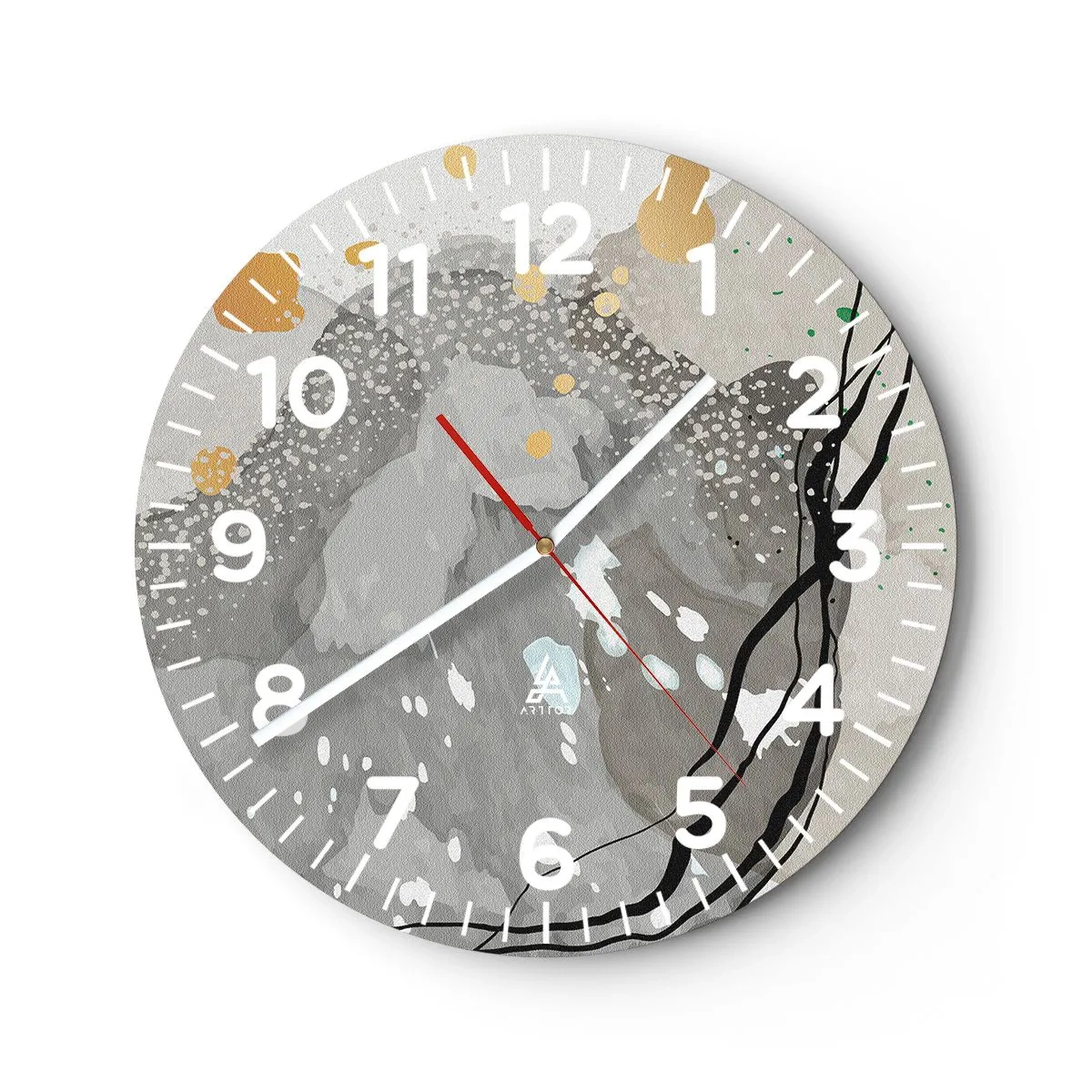 Wall clock - Clock on glass - Organic Composition  - 40x40 cm