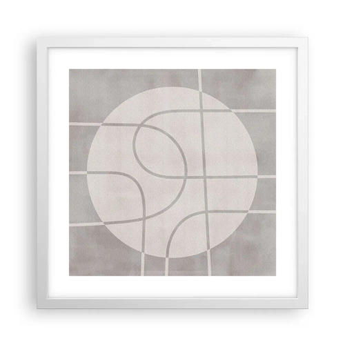 Poster in white frmae - Circular and Straight - 40x40 cm