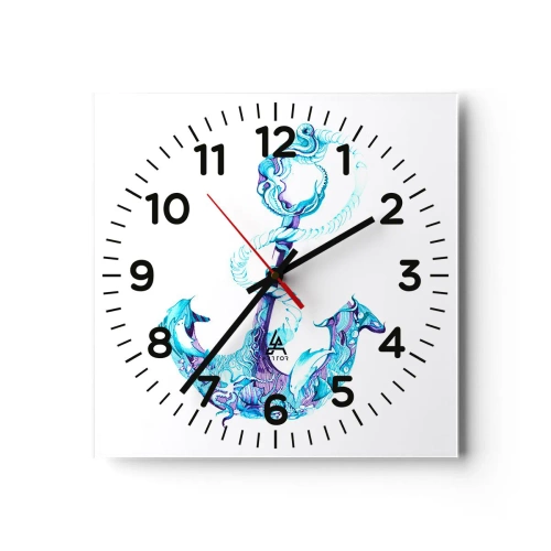 Wall clock - Clock on glass - Trustee of the Sea - 30x30 cm