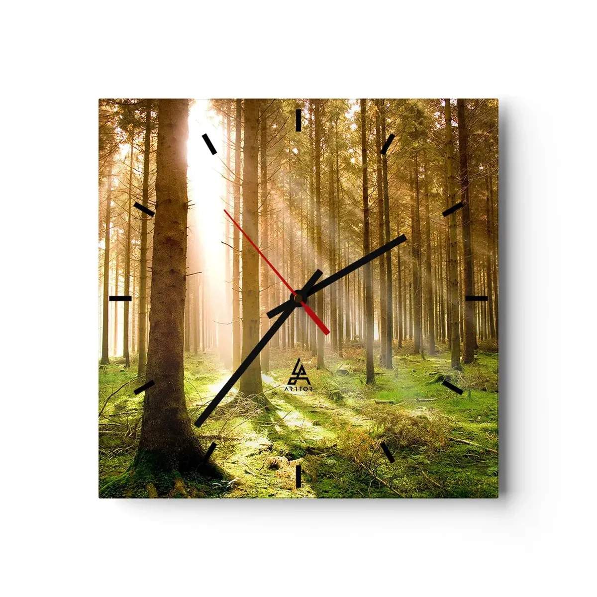 Wall clock - Clock on glass - Elfs Will Be Here Soon - 40x40 cm