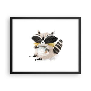 Poster in black frame - My Friend Raccoon - 50x40 cm