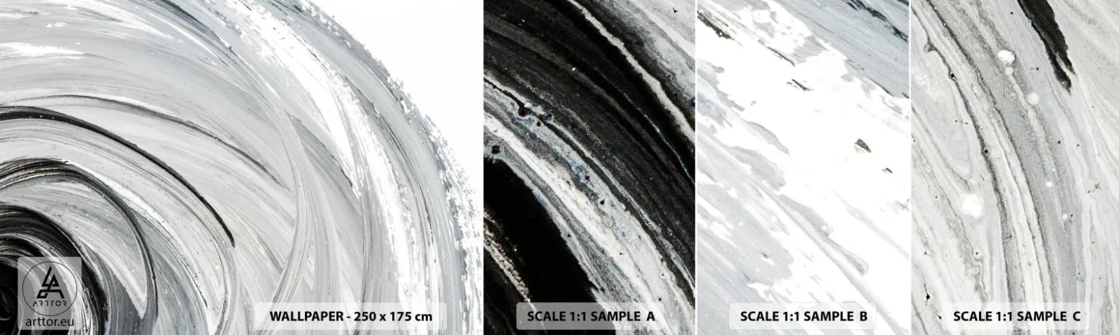 Photo Wallpaper Sample Standard Eco - Orbital Composition - Minimalistic, Piece, Paint - 100x30 cm