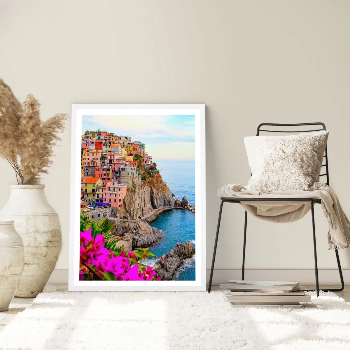 Poster in white frmae - Laughing City - 50x70 cm