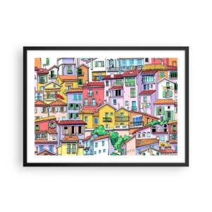 Poster in black frame - Merry City - 70x50 cm
