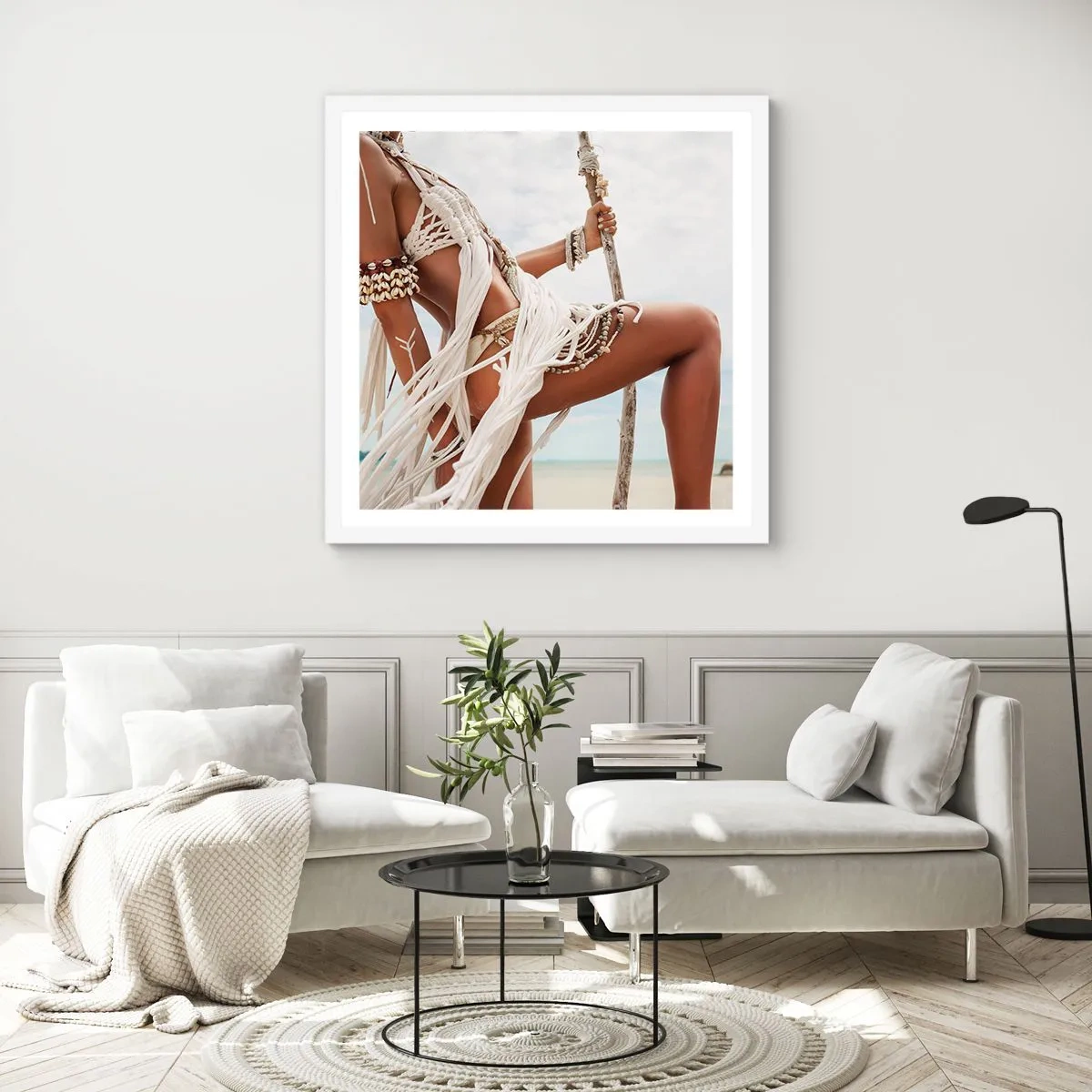 Poster in white frmae - Priestess of the Sun - 60x60 cm