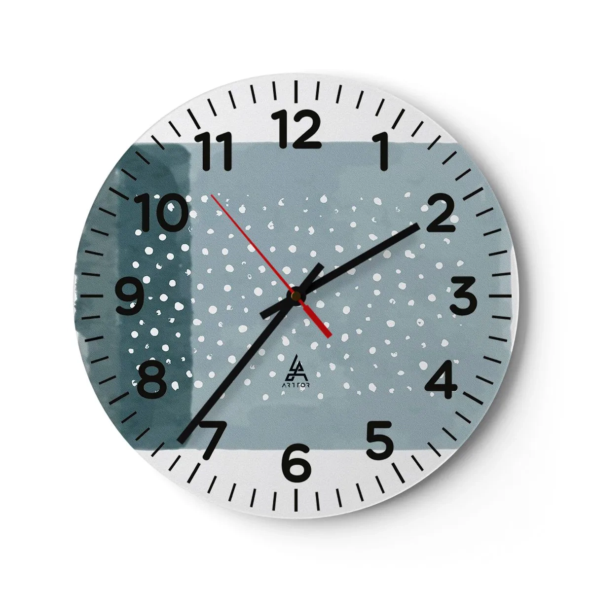 Wall clock - Clock on glass - Grown on the Blue - 30x30 cm