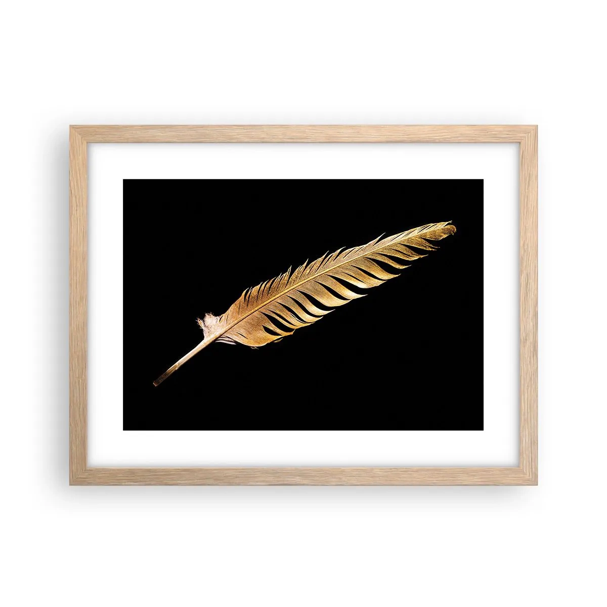 Poster in light oak frame - High-Class Feather - 40x30 cm