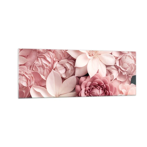 Glass picture - In Pink Petals - 140x50 cm