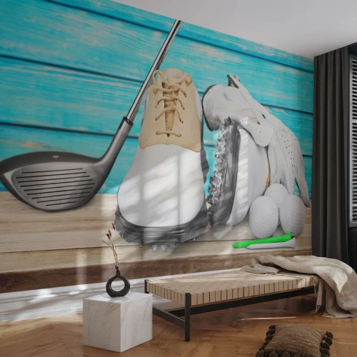 Custom Self-Adhesive Wallpaper Deluxe Sticker - Everything Is Ready - Golf, Sport, Golfer's Shoes