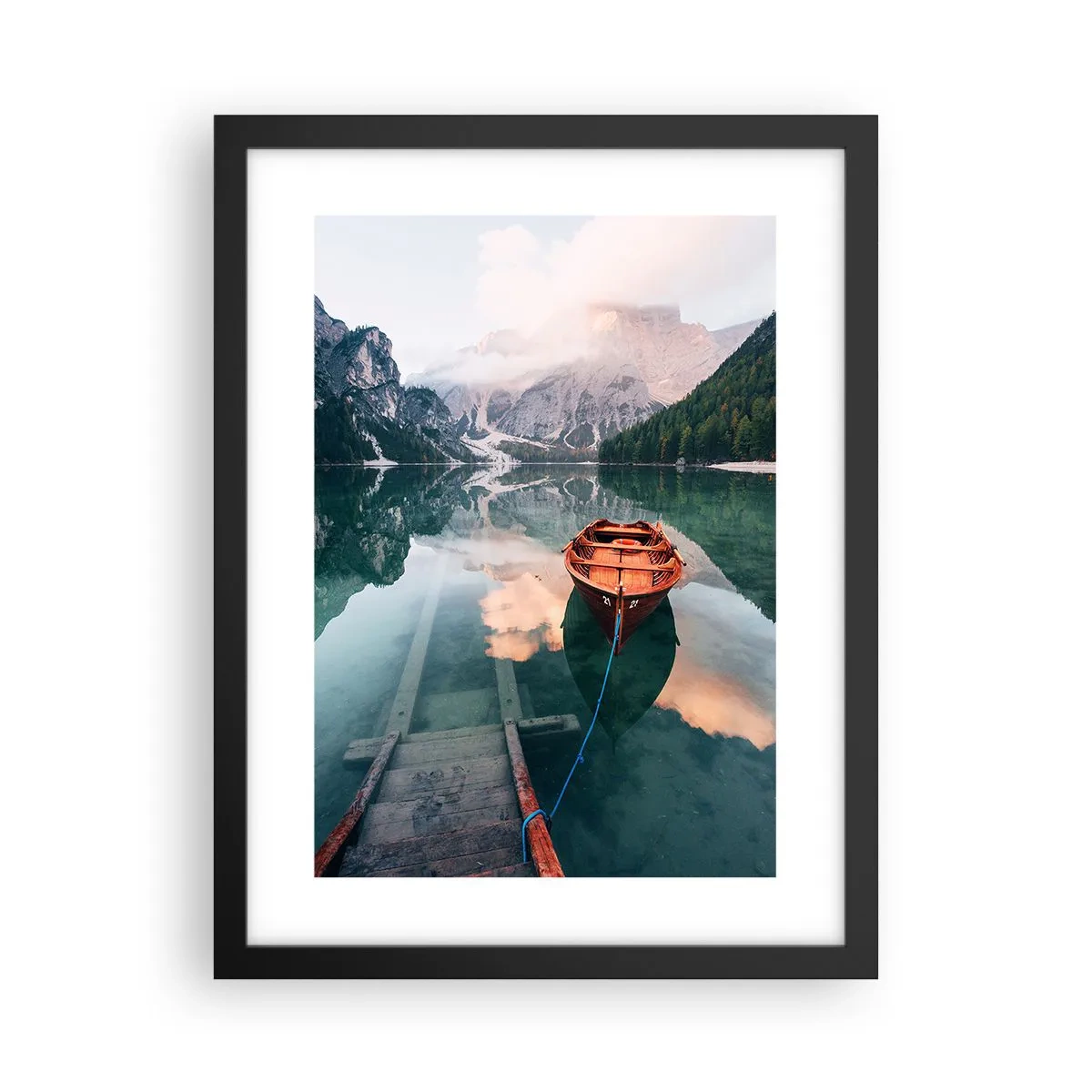 Poster in black frame - Peaceful Dream of the Mountains - 30x40 cm