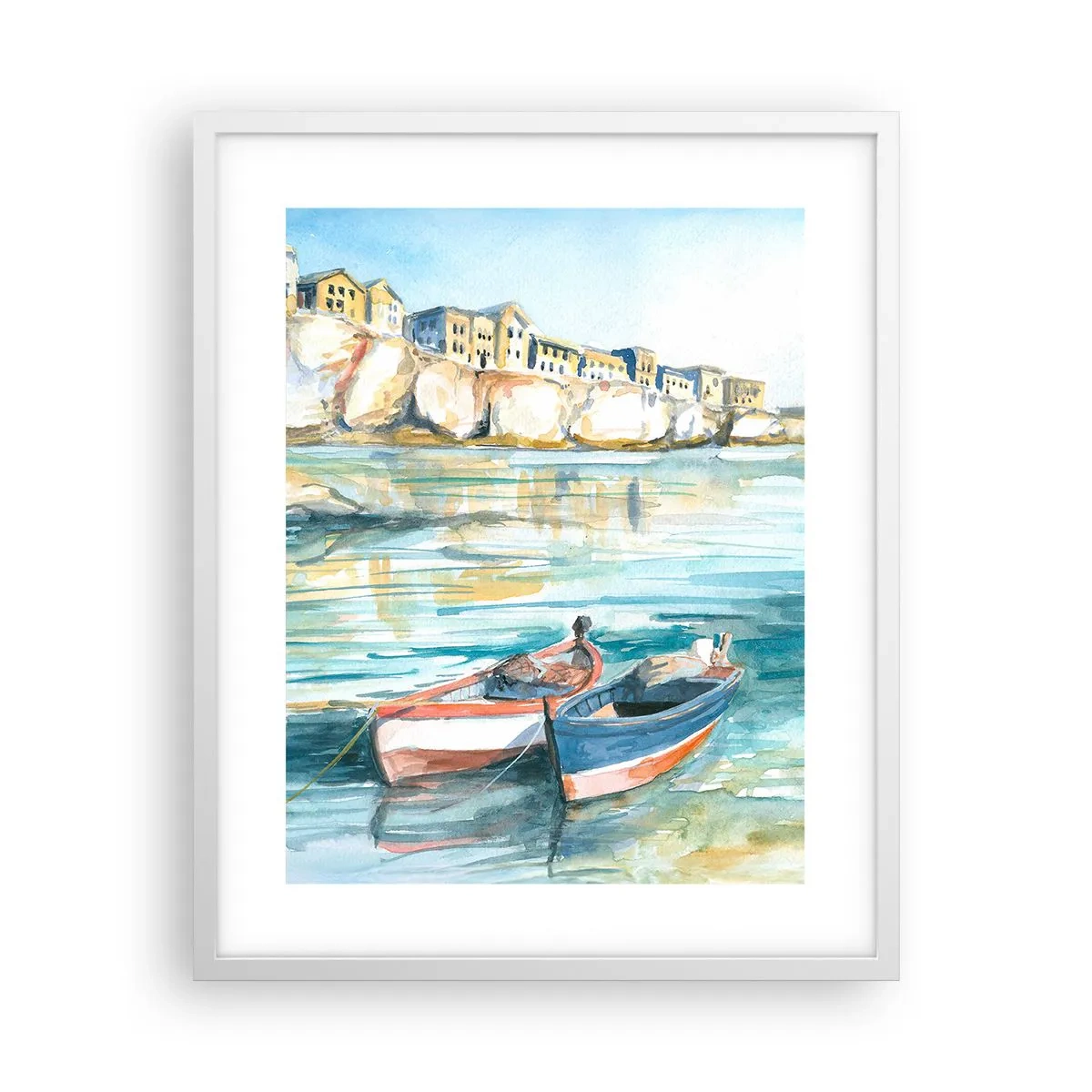Poster in white frmae - Landscape in Azure - 40x50 cm