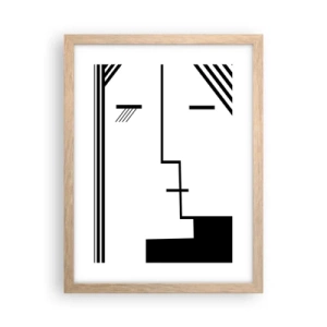 Poster in light oak frame - Simply a Kiss - 30x40 cm