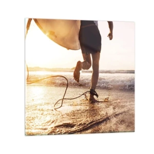 Glass picture - Encounter with a Wave - 70x70 cm