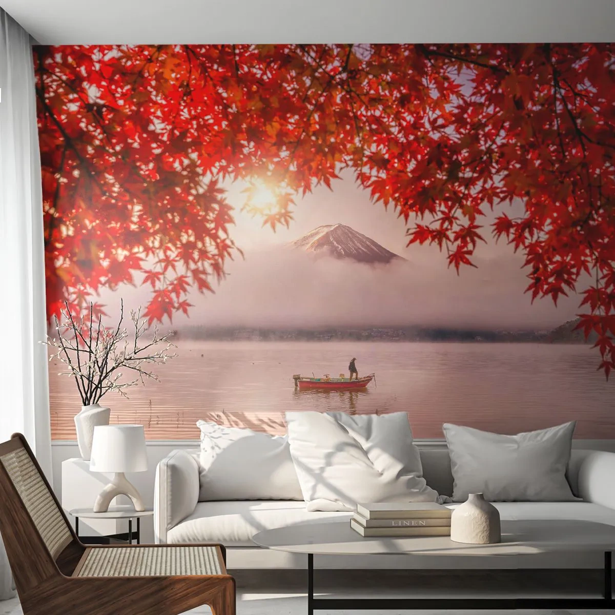 Photo Wallpaper Premium Canvas - In Japanese Style - Landscape, Lake, Japan - 350x256 cm