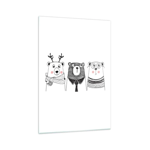 Glass picture - One Teddy, Two Teddies, Three Teddies - 70x100 cm