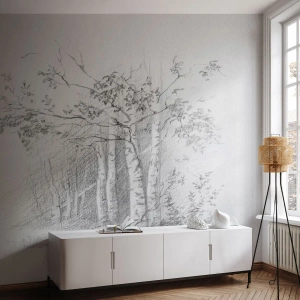 Photo Wallpaper Premium Canvas - Holiday of Birch Forest - Forest, Birch, Trees - 100x70 cm