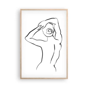 Poster in light oak frame - Nude in the Morning - 61x91 cm