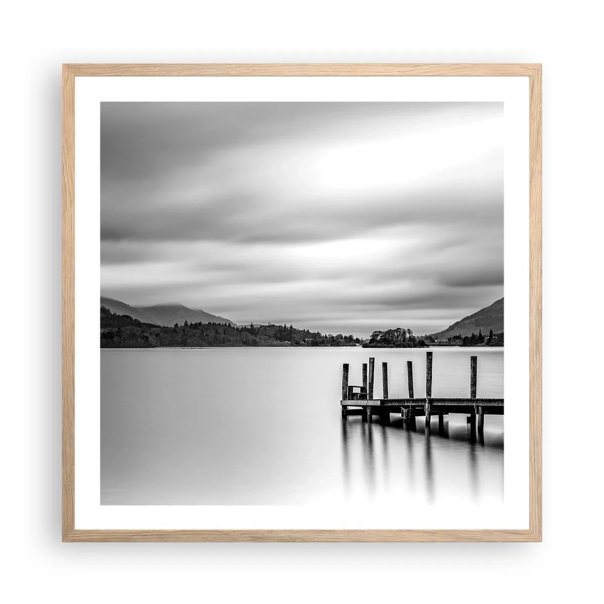 Poster in light oak frame - Tranquility and Power - 60x60 cm