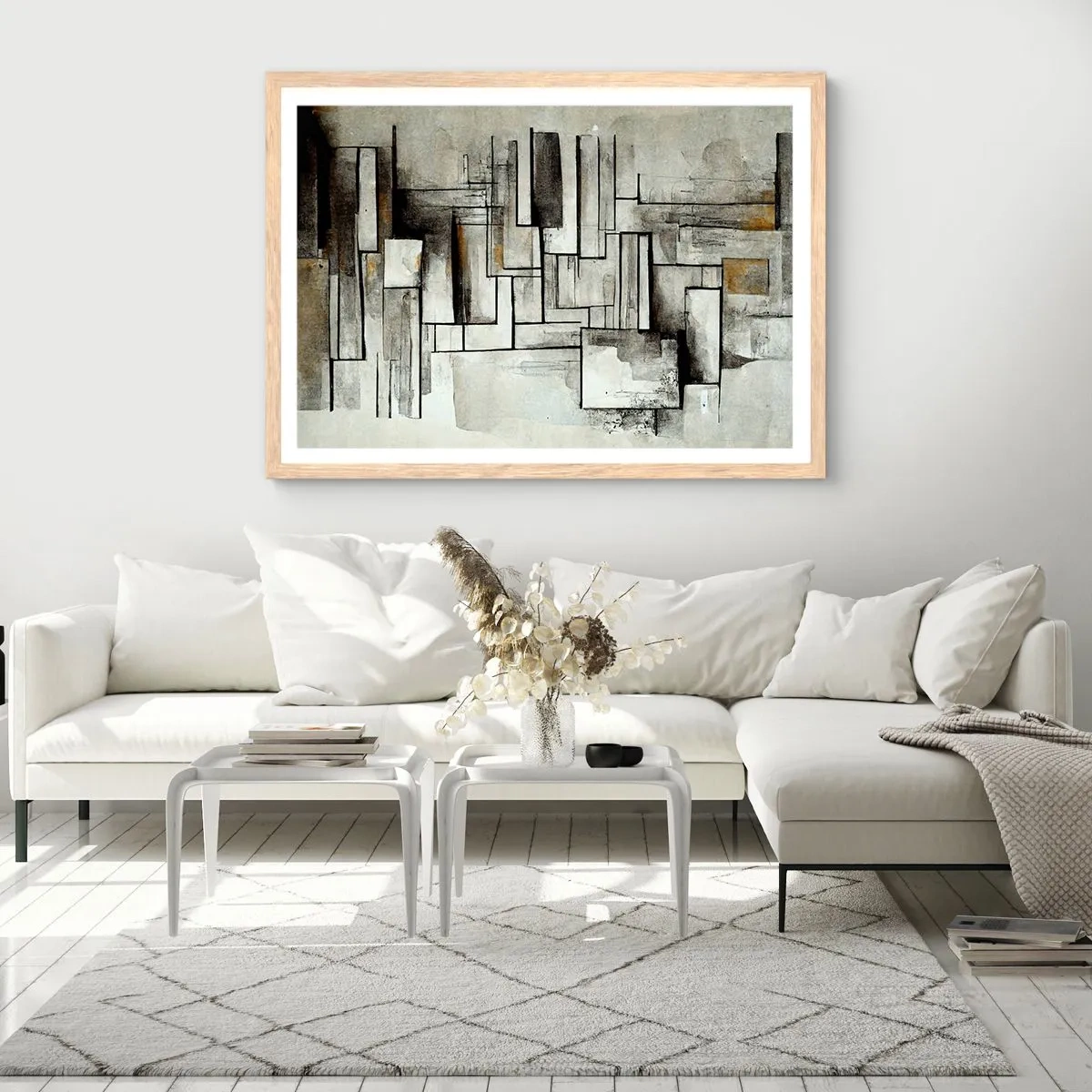 Poster in light oak frame - Power of Simplicity - 40x30 cm