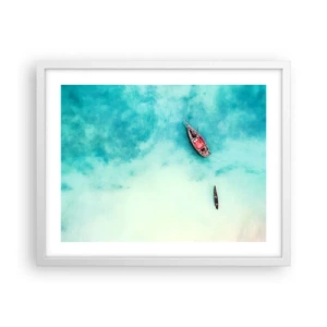 Poster in white frmae - On the Beaches of Zanzibar, When the Tide Is High - 50x40 cm