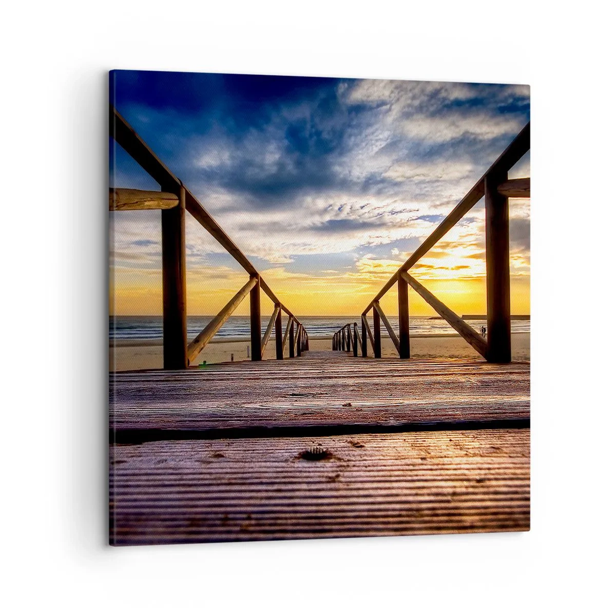 Canvas picture - Straight to a Quiet Beach at Sunset - 50x50 cm