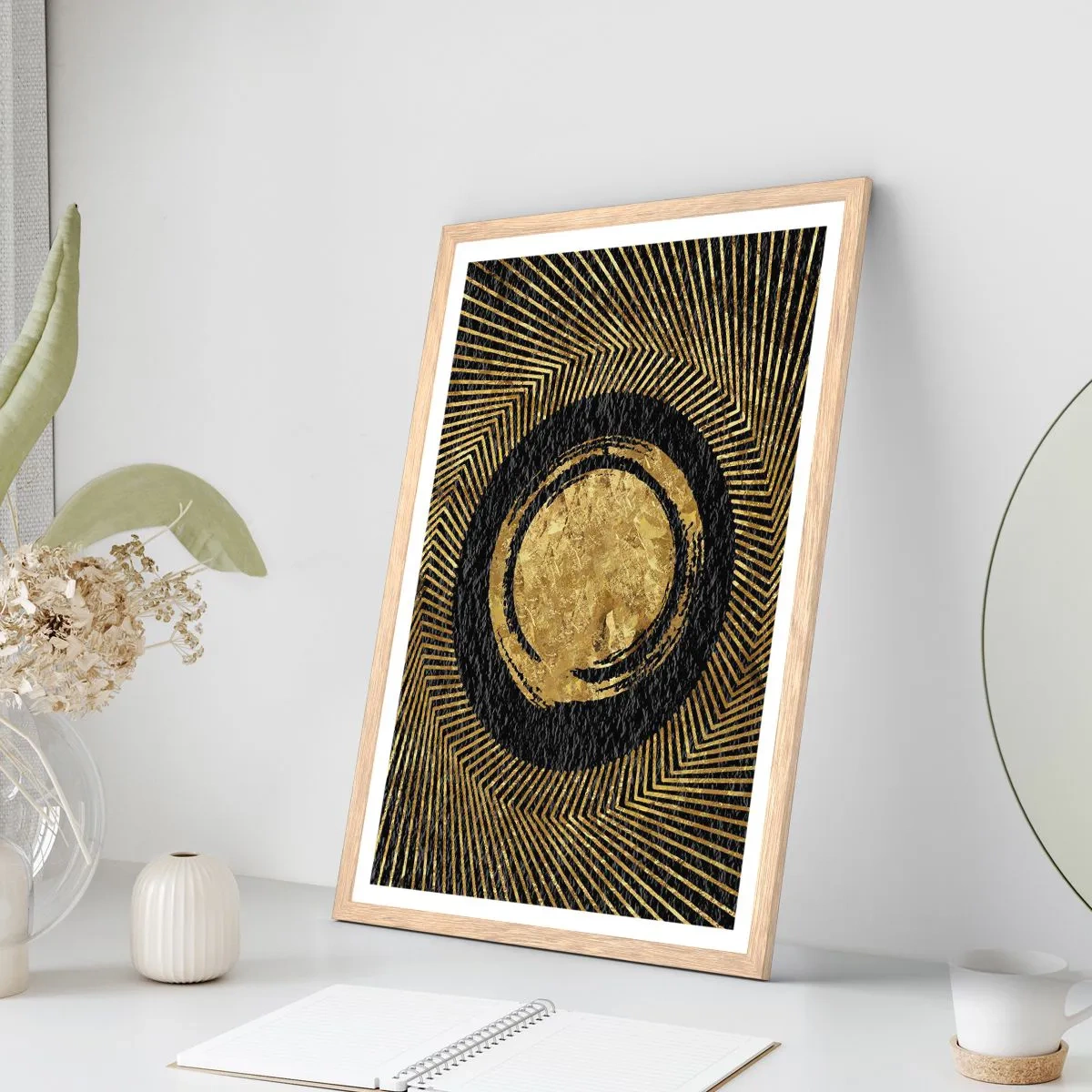 Poster in light oak frame - Composition Glamour - 30x40 cm