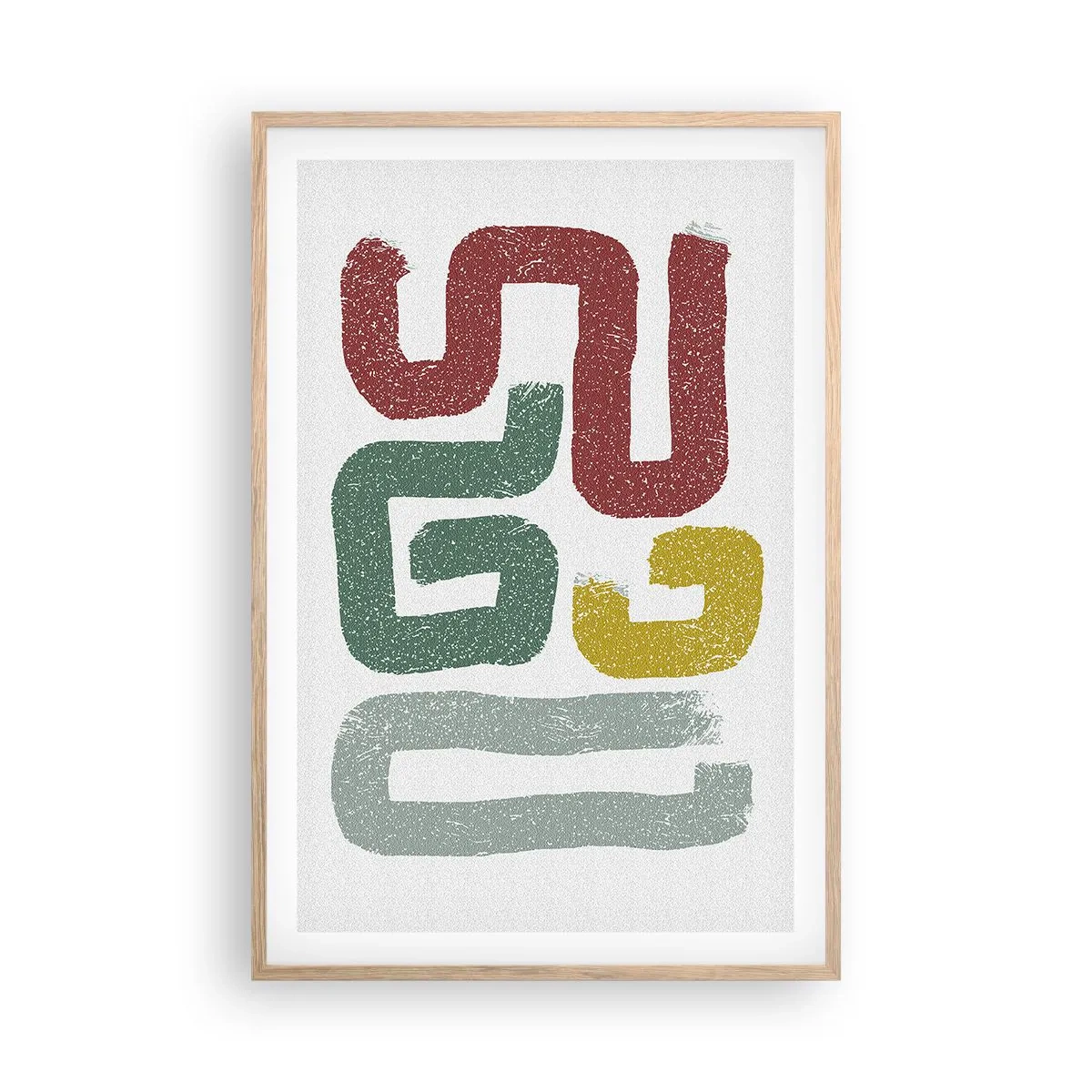 Poster in light oak frame - In an Unknown Language - 61x91 cm