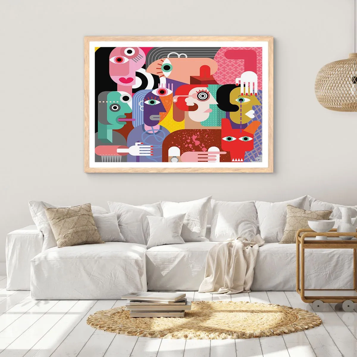 Poster in light oak frame - Picasso Sent Us - 70x50 cm