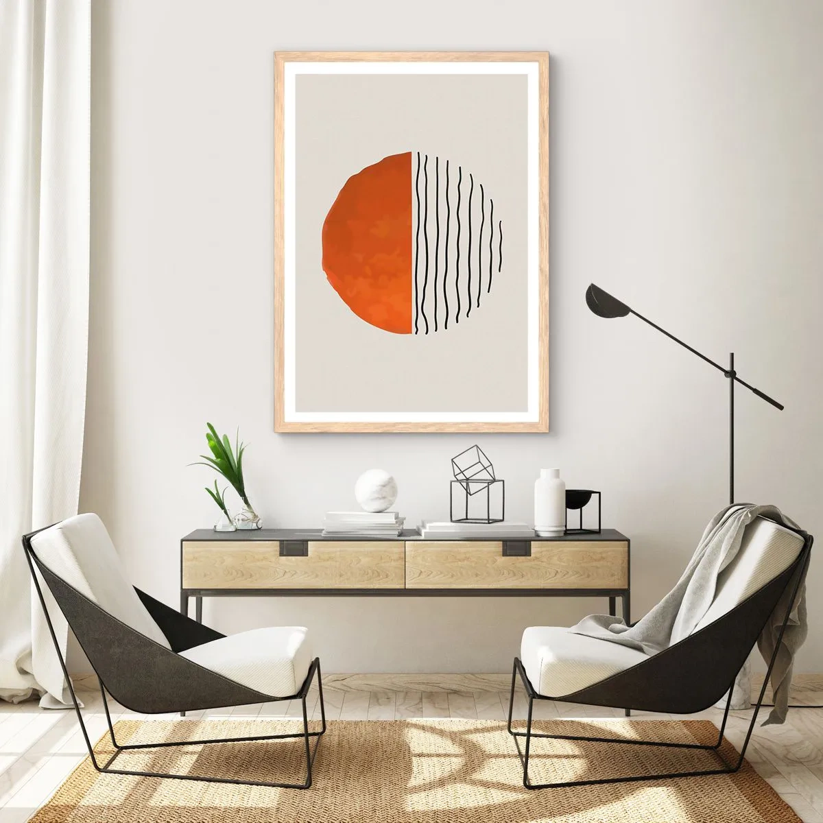Poster in light oak frame - In Japanese Style - 50x70 cm
