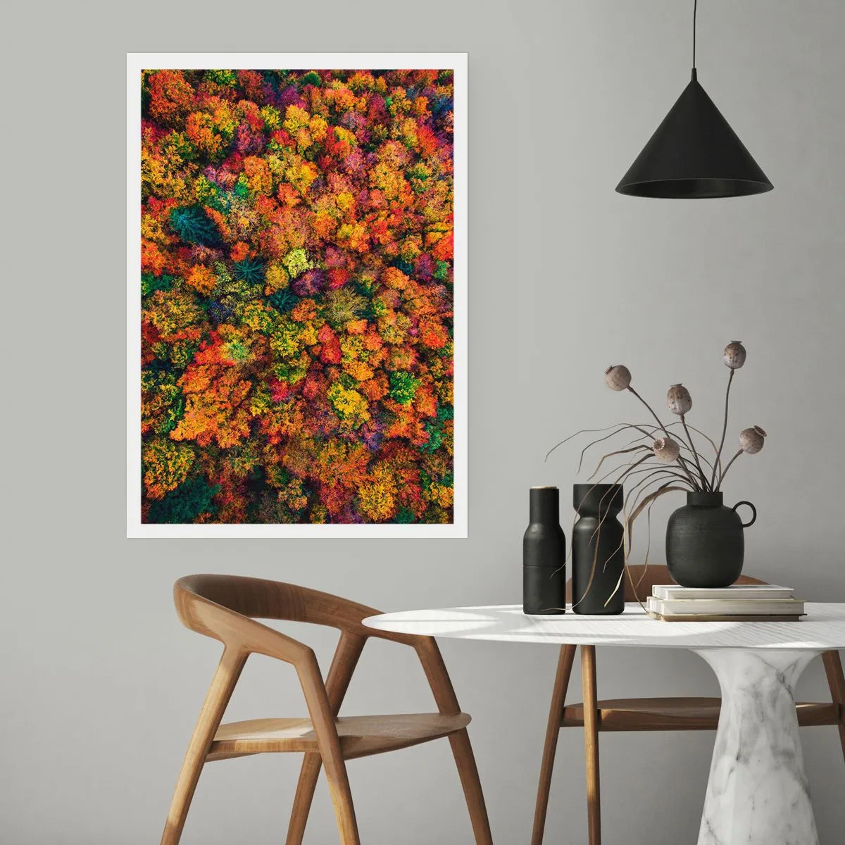Poster - Bouquet of Autumn Flowers - 61x91 cm