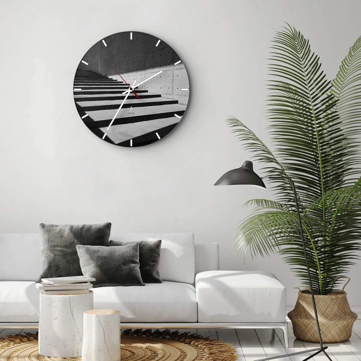 Wall clock - Clock on glass - Raw Beauty of Modernism - 40x40 cm