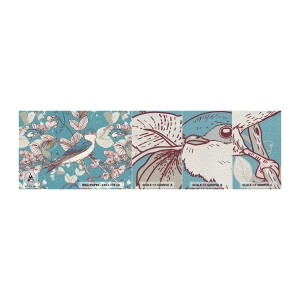 Photo Wallpaper Sample Premium Canvas - In the Whitewood Chirps and Silvery - Abstraction, Swallow, Bird - 100x30 cm