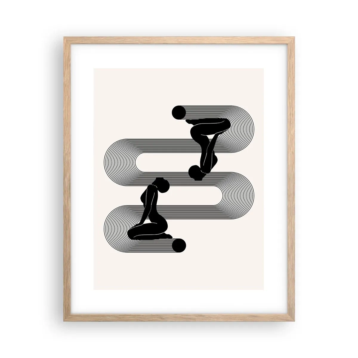 Poster in light oak frame - Sensual Symmetry - 40x50 cm