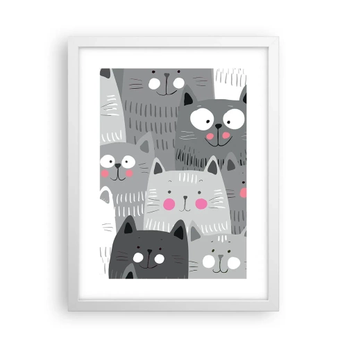 Poster in white frmae - Cat's World - 30x40 cm