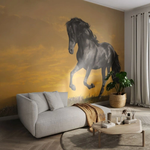 Photo Wallpaper Premium Canvas - Beautiful, Free and Wild - Animals, Horse, Landscape - 400x280 cm