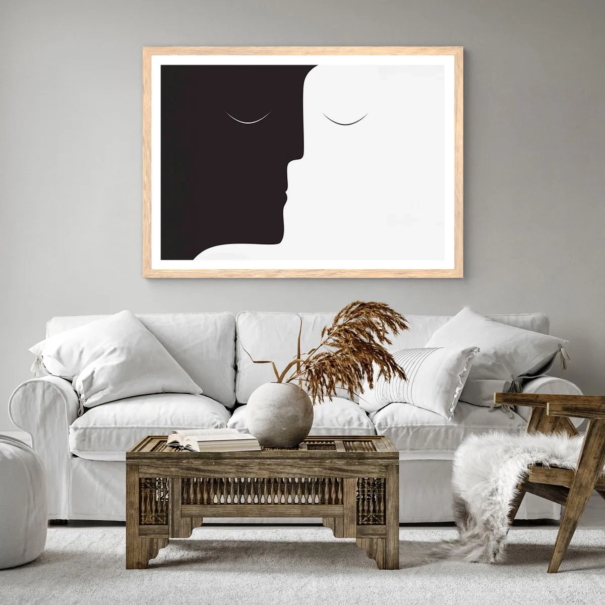 Poster in light oak frame - Unity of Opposites - 91x61 cm