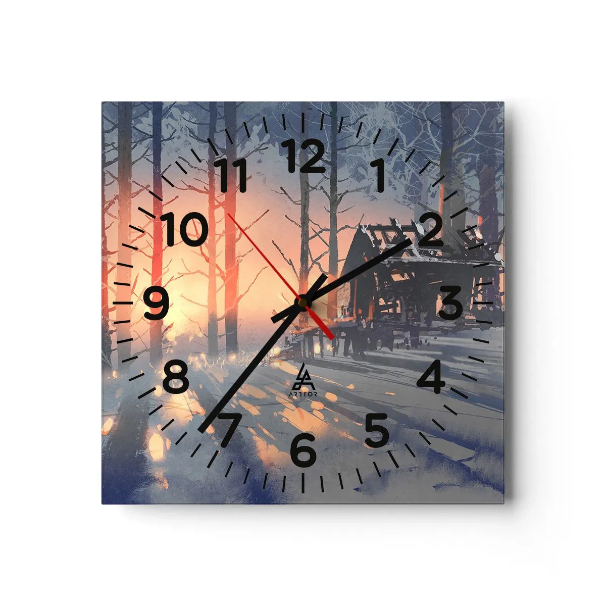 Wall clock - Clock on glass - Only the Sun Drops by - 40x40 cm