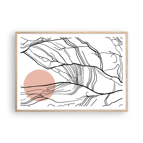 Poster in light oak frame - In a Web of Twigs - 100x70 cm