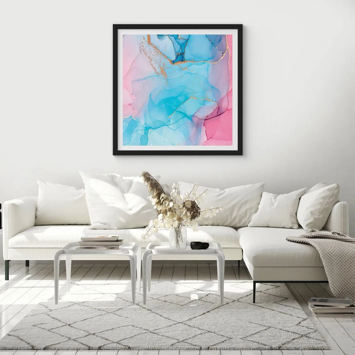 Poster in black frame - Encounter and Permeation - 40x40 cm