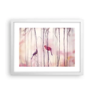 Poster in white frmae - Tale of a Pink Forest - 40x30 cm
