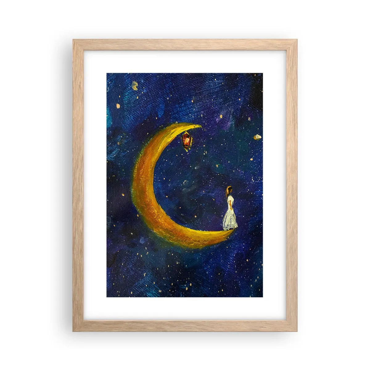Poster in light oak frame - Calling of the World - 30x40 cm