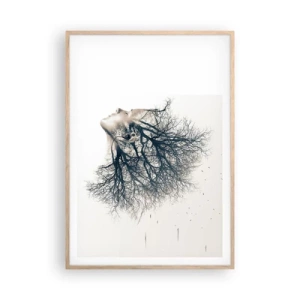 Poster in light oak frame - Listening to the Whisper of the Trees - 70x100 cm
