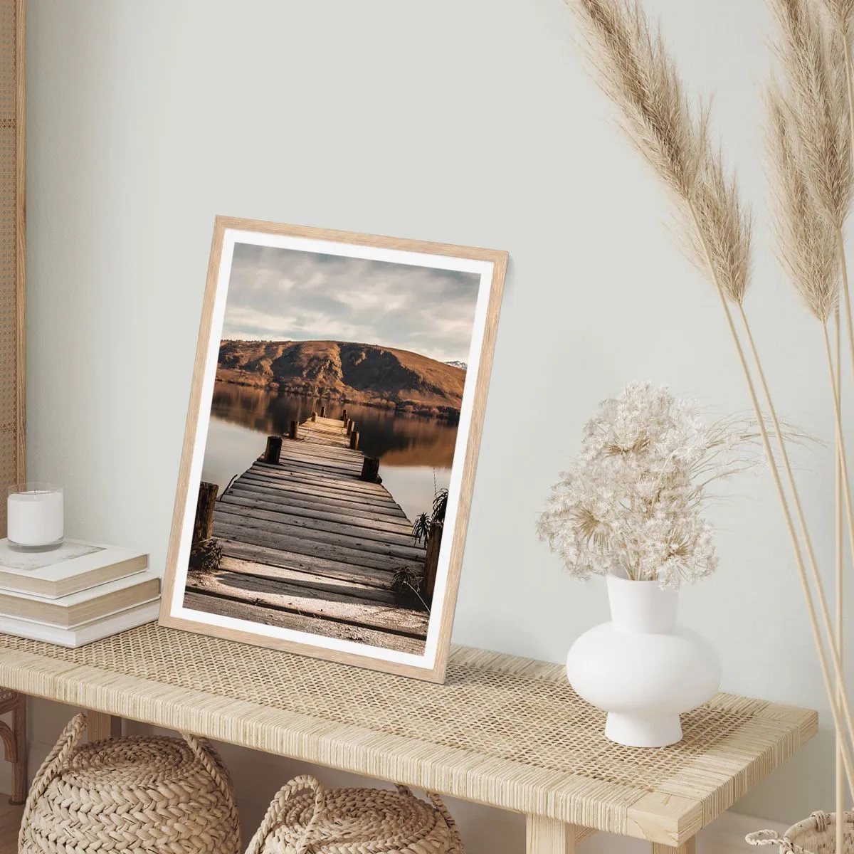 Poster in light oak frame - Landscape in Silence - 50x70 cm