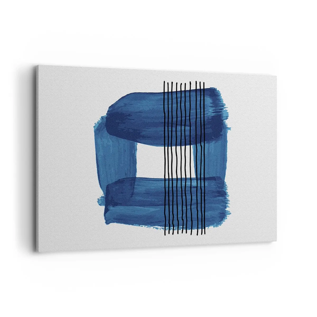 Canvas picture - Blue and Black Composition - 120x80 cm